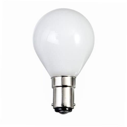 Image of 10 x G45 40 WATT SMALL BAYONET B15 CAP OPAL (WHITE) FINISH GOLF BALL LIGHT ROUND BULBS 2,000 HOUR DOUBLE LIFE