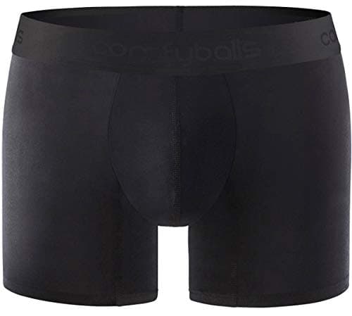 Image of Comfyballs Mens No Show Cotton Long Boxer - Ghost Black - Large