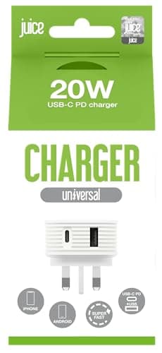 Image of Juice 20W Dual Port USB Charger Plug – Fast Charging Wall Adapter with USB-A & USB-C for Phones, Tablets & Devices – White