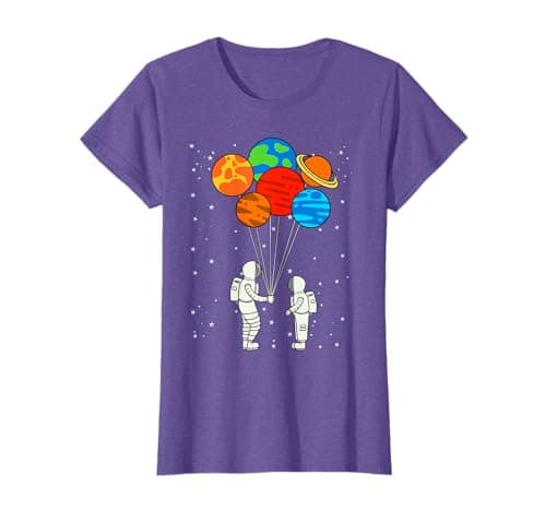 Image of Planet Balloons Astronaut Planets Galaxy Outer Space T-Shirt