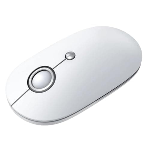 Image of Inspired Essentials Wireless Silent Mouse for Laptop Computer PC, 3200 DPI 3 Adjustment Levels Slim Mini Noiseless Cordless 10m Remote Range, 2.4G Mice for Windows and MAC OS (White)