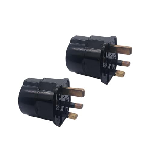 Image of Strhowill 2 Pack UK to EU Plug Adapter,BS1363 to Schuko Socket Converter(13A 250V) – UK Male to Euro Female Power Adapter for UPS,PDU,Electronics – Black (UK plug TO EU4.8 socket-BK)