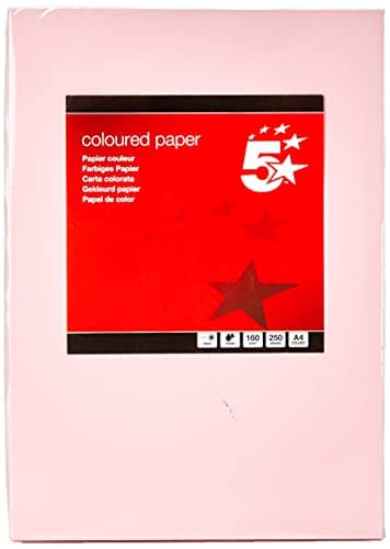 Image of 5 Star Coloured Card Multifunctional 160gsm A4 Light Pink [250 Sheets]