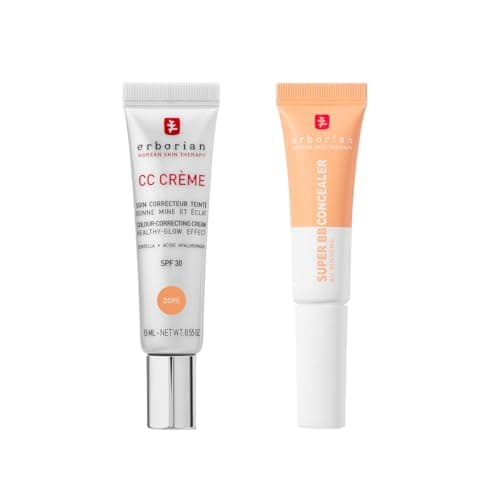 Image of Erborian - CC Cream with Centella Asiatica Doré 15 ml - Color Correcting Cream + Super BB Concealer Doré 10 ml - High-Coverage Treatment Concealer Enriched