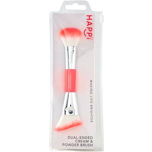 Image of Happi Dual-Ended Cream & Powder Brush - Flawless Blending - Ideal for Foundation, Bronzer or Blusher - Seamless Airbrushed Finish - 1x Brush