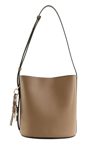Image of Furla Leather cross body bag shoulder bag Roxie Bucket Bag Toffee brown