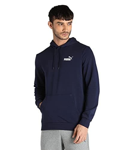 Image of PUMA Men's Essentials Small Logo Hoodie MPeacoat Blue, blue, M