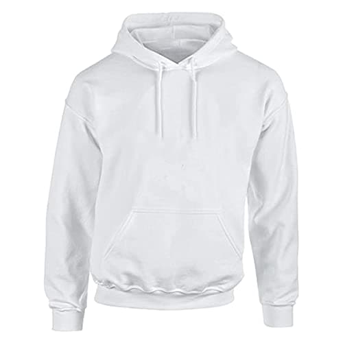 Image of Gift Hub - Unisex Fashion Hoodie Christmas Jumper - Hooded Pullover with Drawcords & Front Pockets, Fleece Hoodie Christmas Jumper Sweatshirt for Men and Women - White - Large
