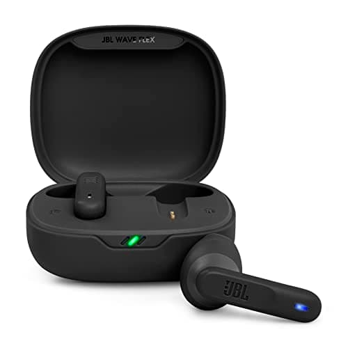 Image of JBL WAVE FLEX Bluetooth Fully Wireless Earphones, App Compatible, Open Type, IP54 Waterproof, Dustproof, USB Type C, Black, JBLWFLEXBLK
