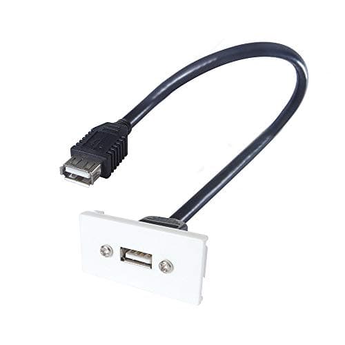 Image of Connekt Gear 0.35m AV Snap-In USB 2 Type A Module 25 x 50mm - Socket to Socket - White