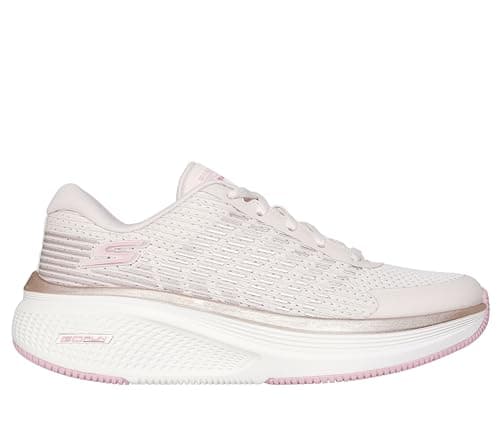 Image of Skechers Women's Go Run Elevate 2.0 Badric Sneaker, Natural Textile/Pink Trim, 6 UK
