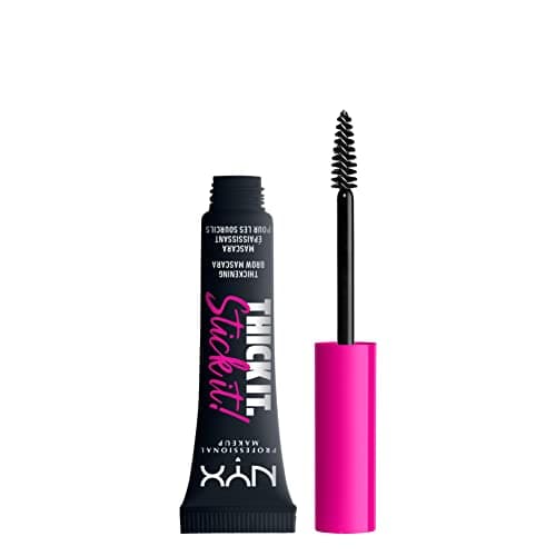 Image of NYX Professional Makeup Thick It. Stick It! Ultra Buildable Brow Mascara, Tints & Thickens with 16hr Wear, Vegan FormulaVegan 16H Thickening Brow Mascara, Shade: Black