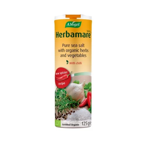 Image of A.Vogel Herbamare® Spicy Sea Salt 125g | Unrefined Sea Salt Infused with 16 Organic Herbs, Spices and Vegetables