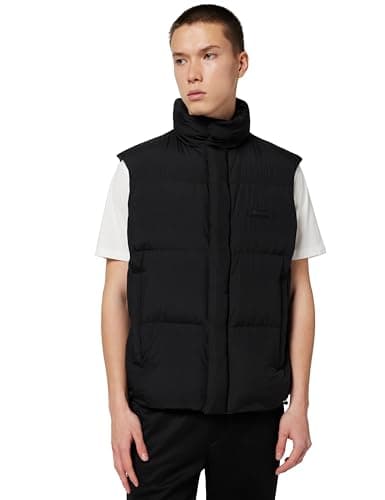 Image of Armani Exchange Men's Zip Closure Logo Patch Down Waistcoat Black M, black, M