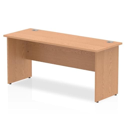 Image of Mr Office Impulse Slimline Panel End Straight Desk - 600mm deep, Oak, 1600