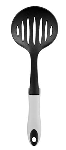 Image of Chef Aid Black Nylon Skimmer with Rest and Grip Handle, Ideal for use with Non-stick Kitchenware