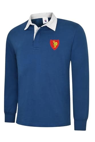 Image of Uneeek Clothing France Long Sleeve Rugby Shirts. 6 Nations Rugby (UK, Alpha, M, Regular, Regular, Royal Blue)