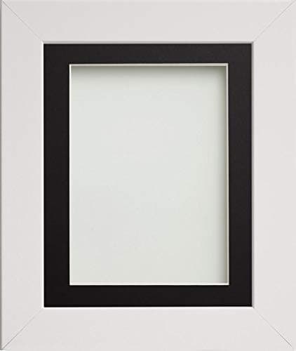 Image of Frame Company Watson Range White 14x11 inch Picture Photo Frame with Black Mount for Image A4 *Choice of Sizes* Fitted with Real Glass