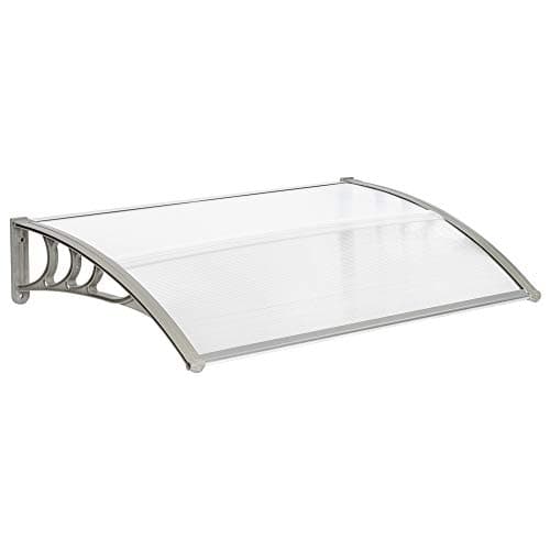 Image of Outopee Door Canopy Awning, 120 x 80 cm Window Garden Front Door Canopy for Outdoor Shelter, Window Porch Shade, Patio Roof Cover, Grey