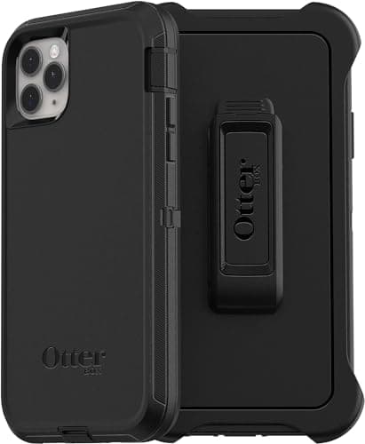 Image of OtterBox iPhone 11 Pro Max (Only) - Defender Series Case - Black - Rugged & Durable - with Port Protection - Holster Clip Included - Non-Retail Packaging