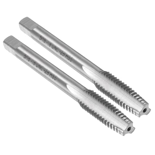 Image of sourcing map 2pcs Hand Taper Tap 5/16-18 UNC 2B Thread Taper Style Taps Straight Flute Screw Tapping Threading Tool High Speed Steel HSS6542