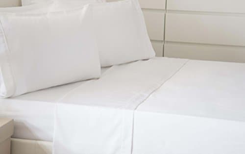 Image of Belledorm 200 Thread Count 100% Egyptian Cotton Flat Sheet, White, King/Super King