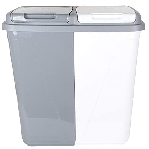 Image of Jolie Max 90L Dual Compartment Kitchen Rubbish Bin Waste Recycling And Laundry Basket (Grey&White)