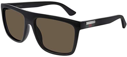 Image of Gucci Men's GG0748S Sunglasses, Black-Black-Brown, 59