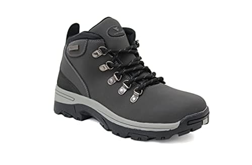 Image of Womens Ladies Waterproof Genuine Leather Breathable Lace Up Memory Foam Hiking Outdoor Trekking Boots UK Sizes 3-8 (6 UK, Grey, numeric_6)
