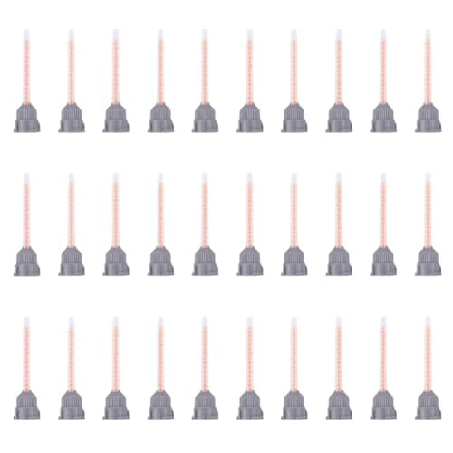 Image of SUPERFINDINGS 30Pcs Plastic Epoxy Mixing Nozzle Tips Orange AB Glue Mixing Tube for Adhesive Gun 10:1 Resin Mixing Nozzle Flat Buckle for AB Glue Adhesive 7.3x1.8cm, Hole: 0.18cm/0.2cm/0.45cm