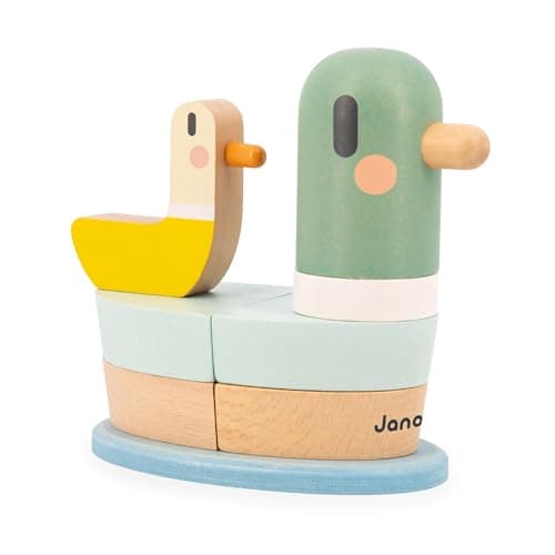 Image of Janod - Sweet Cocoon Stackable Duck - 7x FSC Wood Stackable Pieces - Early-Learning Game - Develops Fine Motor Skills - 12 Months +, J04059