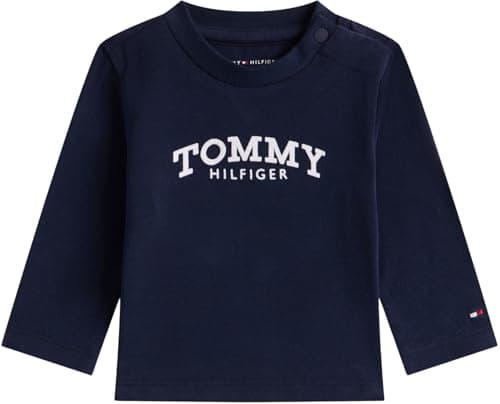 Image of Tommy Hilfiger Newborn MONOTYPE Logo TEE L/S KN0KN02147 Blue (Dark Night Navy) 24 Month