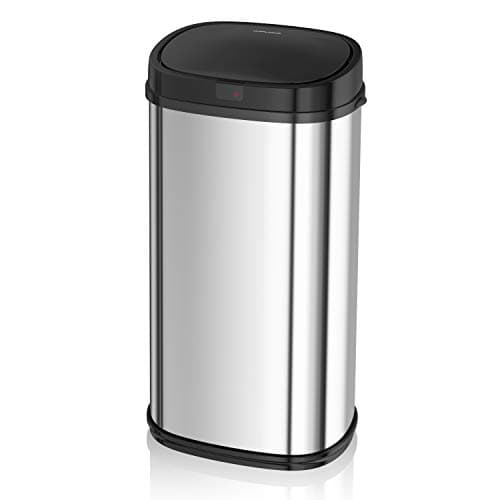 Image of Morphy Richards Kitchen Bin with Infrared Sensor Technology, Square, Stainless Steel, Silver, 42 Litre