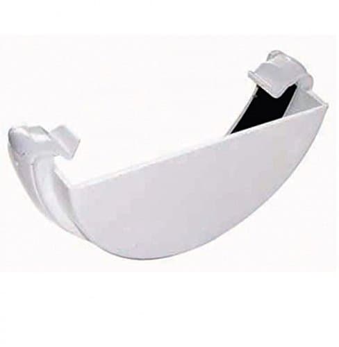 Image of FLOPLAST 112mm Half Round Gutter External Stop End - White - Pack of 2