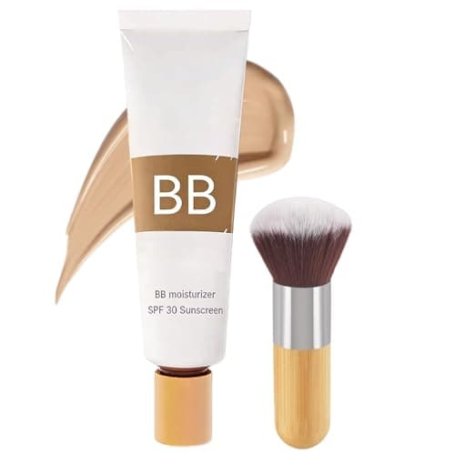Image of BB Bl/ur Tinted Moisturizer Spf 30, BB Cream Tinted Moisturiser for Mature Skin, Smooth & Hydrate Foundation with Makeup Brush,Bb Cream Tinted Moisturizer, Hydrates Skin, Full Coverage#Dark Color