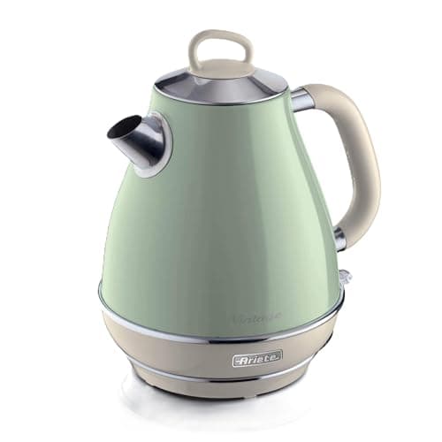 Image of Ariete 2869/04 Retro Style Cordless Jug Kettle, Cool to Touch Exterior and Removable Filter, Water Indicator at Eye Level, Vintage Design, 2000 W, 1.7 litres, Green