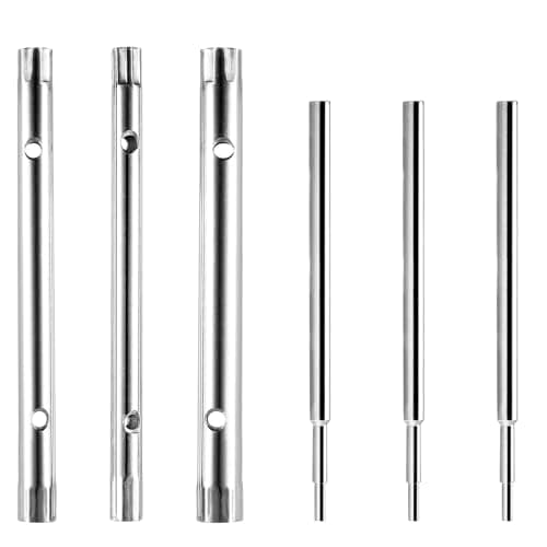 Image of Tap Spanner Set, 6 Pcs Tubular Box Spanner, 8-9mm 10-11mm 12-13mm Dual-Ended Socket Wrench Box Spanners Sets for Taps Boxs Spanners Set with Tommy Bar for Bath Kitchen Under Sink Tap