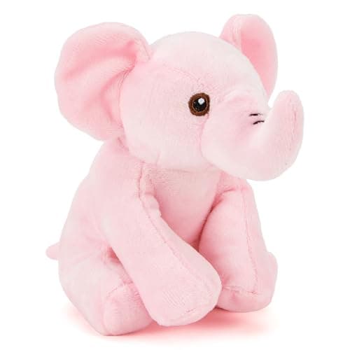 Image of Zappi Co Elsa the Pink Elephant Plush Toy (15cm) - Soft, Cuddly, 100% Recycled - Colourful Trunk Friend for Girls Boys Newborn Gift