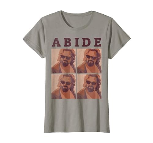 Image of The Big Lebowski Abide Four Box Up T-Shirt, Women, Slate Grey, Medium