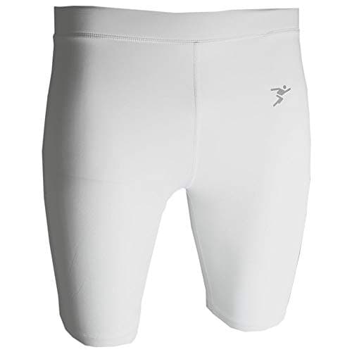 Image of Precision Essential Mens Adult Compression Baselayer Shorts White - S/32-34