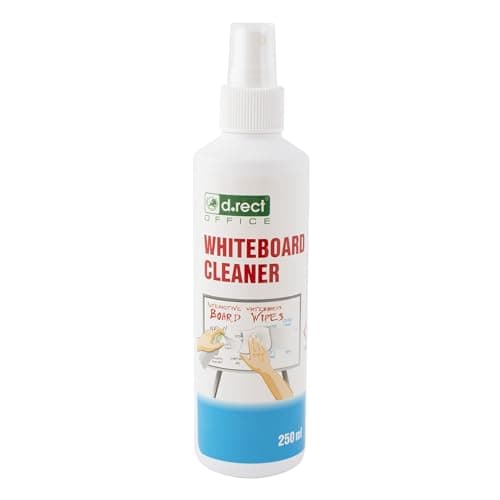 Image of D.RECT | Whiteboard Spray | Cleaner Fluid | White Board Cleaning Spray | Ideal for Schools and Classrooms | Removes Ink from Whiteboard Surfaces | Drywipe Boards | Office Accessories | Size 250 ml