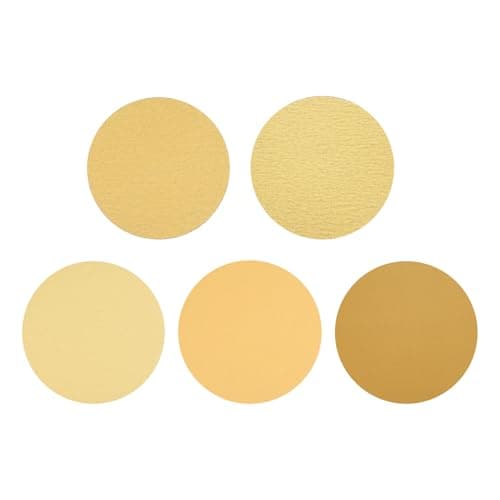 Image of sourcing map 100 Pcs 75mm (3 Inch) Sanding Disc 40/60/80/120/180/240/320/400/600/800 Grit Hook and Loop Sandpaper Aluminum Oxide Orbital Sander Pads for Woodworking Auto Metal Polishing, Yellow