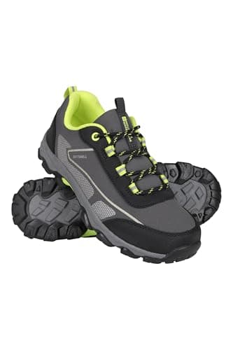 Image of Mountain Warehouse Softshell Kids Shoes - Durable & Breathable Sneakers, Mesh Lined, High Traction - for Spring Summer, Running, Hiking & Outdoors Bright Green Junior Shoe Size 5