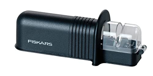 Image of Fiskars Roll-Sharp Knife Sharpener with Ceramic Stone, Essential, Plastic, Black, 1065598