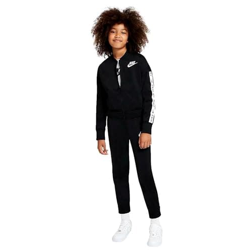 Image of NIKE Girl's G Nsw Trk Tricot Tracksuit, black/(white), L UK
