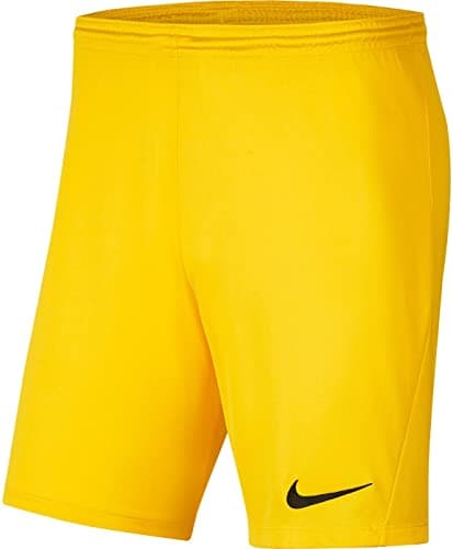 Image of NIKE BV6865-719 Y NK DF Park III Short NB K Shorts Unisex Tour Yellow/(Black) Size XL