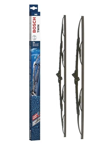 Image of Bosch Twin 543 - Front Windscreen Wipers - Set of 2 Replacement Blades - Comes with Pre-assembled Quick-Clip Adapter - 2 Blades, 600mm/530mm