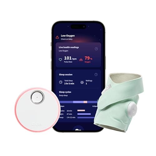 Image of Owlet Dream Sock® - Smart Baby Monitor - Track Live Pulse (Heart) Rate, Oxygen in Infants | Mint