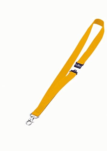 Image of Durable Textile Lanyard 20 mm Yellow | Pack of 10 Necklaces | Includes Safety Release | Holds a Variety of Badges and Passes
