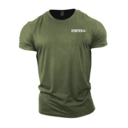 Image of GYMTIER Gym Clothes for Men Gym T-Shirt - Bodybuilding Workout Training Top Bodybuilding Workout T Shirt Training Top MMA Men's Active Wear, Green, M